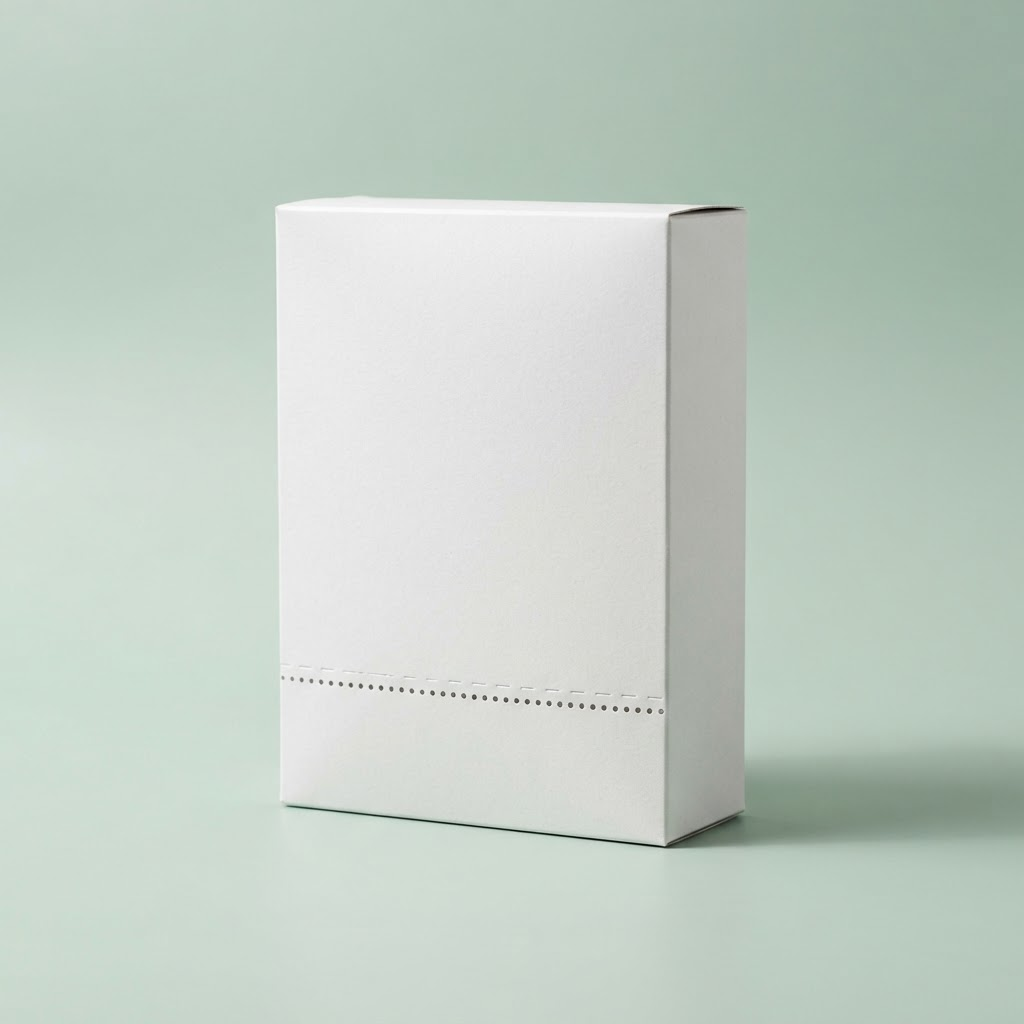 Cardboard box with the green RecycleStrip running along the side panel